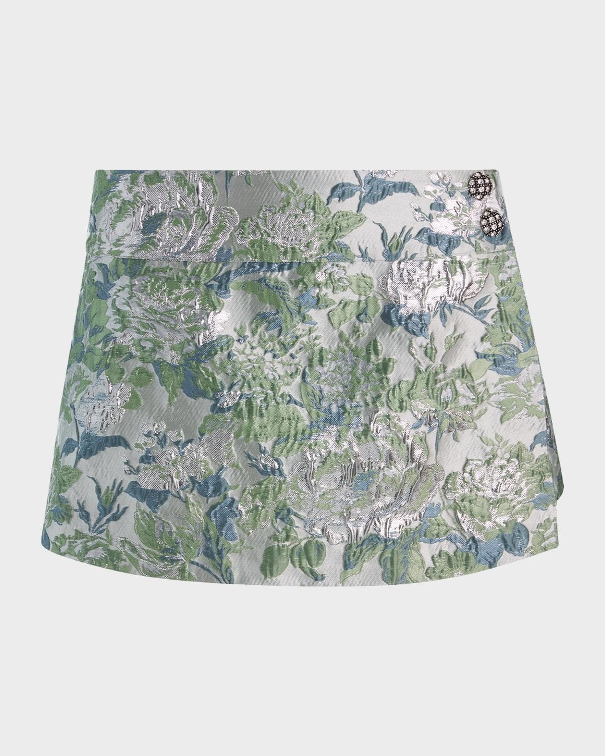 ALICE + OLIVIA Somers Metallic Jacquard Mini Skort