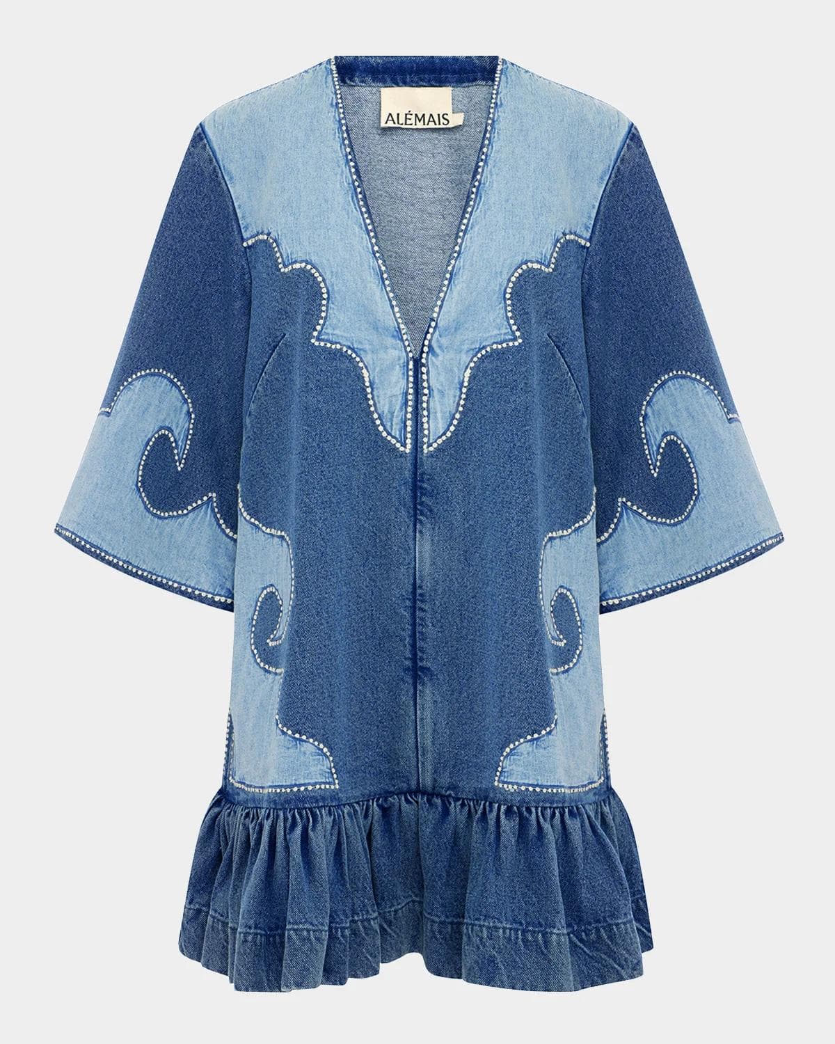 ALÉMAIS Jesse Studded Denim Mini Dress