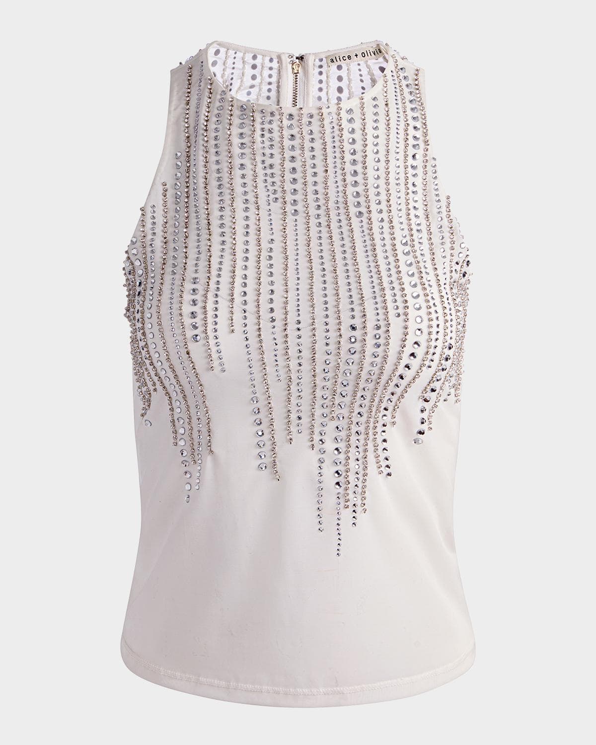 ALICE + OLIVIA Pania Embellished Sleeveless Top