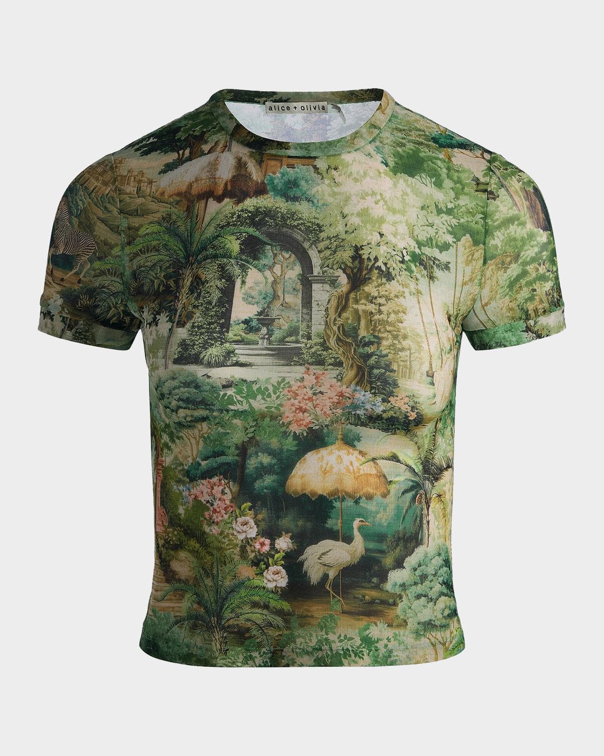 ALICE + OLIVIA Tess Terraine-Print T-Shirt