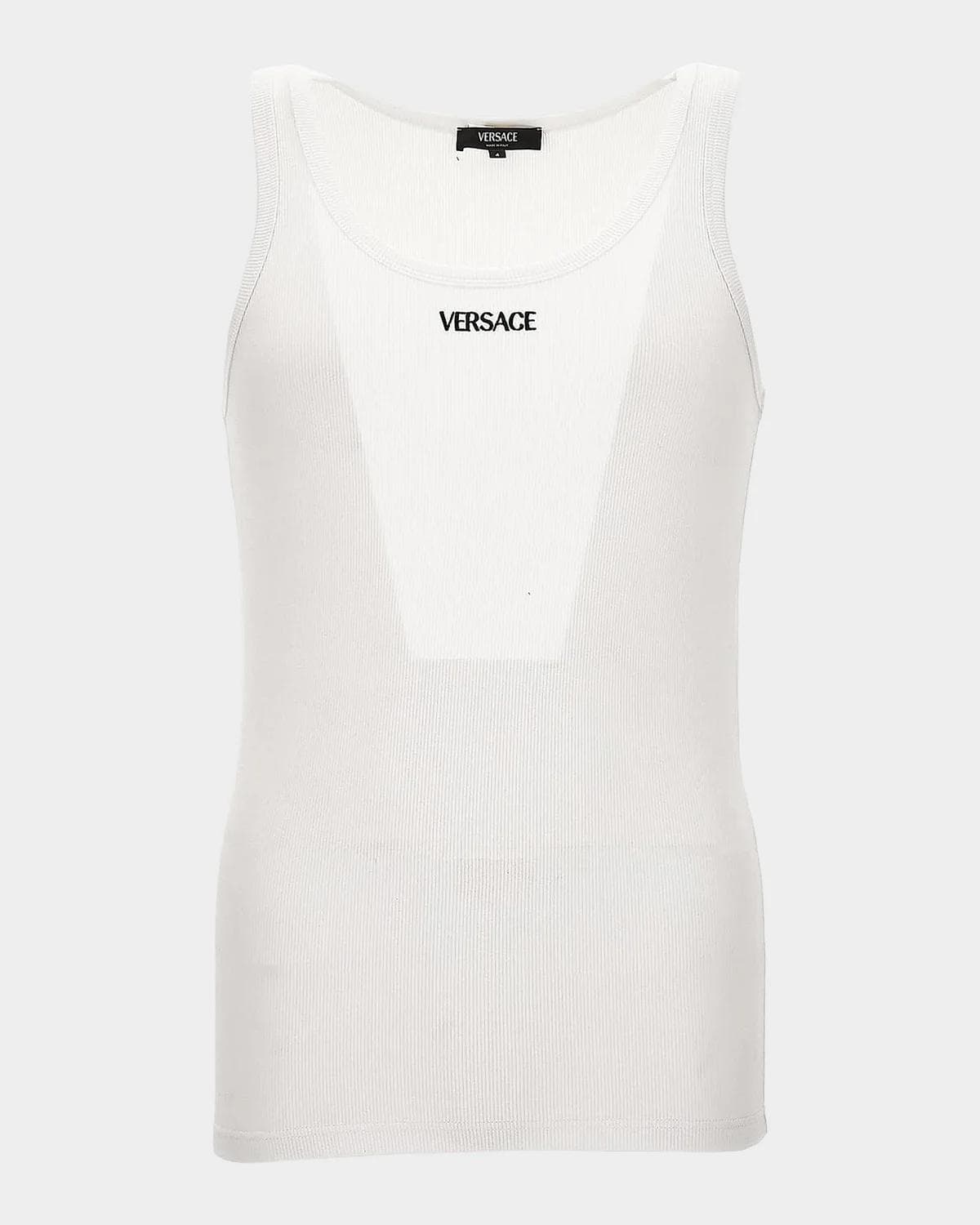 Versace Logo Rib-Knit Cotton Tank