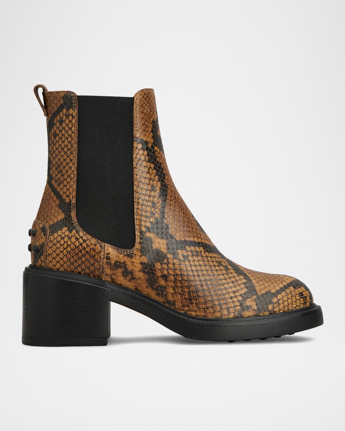 Tod's 60mm Snake-Printed Leather Chelsea Boots
