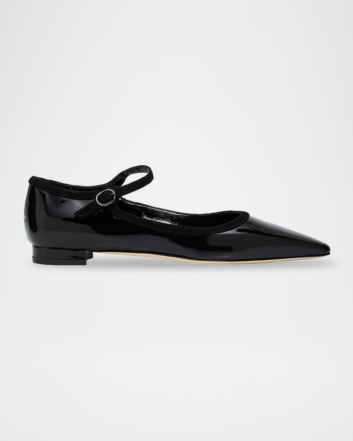 Manolo Blahnik Perdiccamod Patent Leather Ballerina Flats