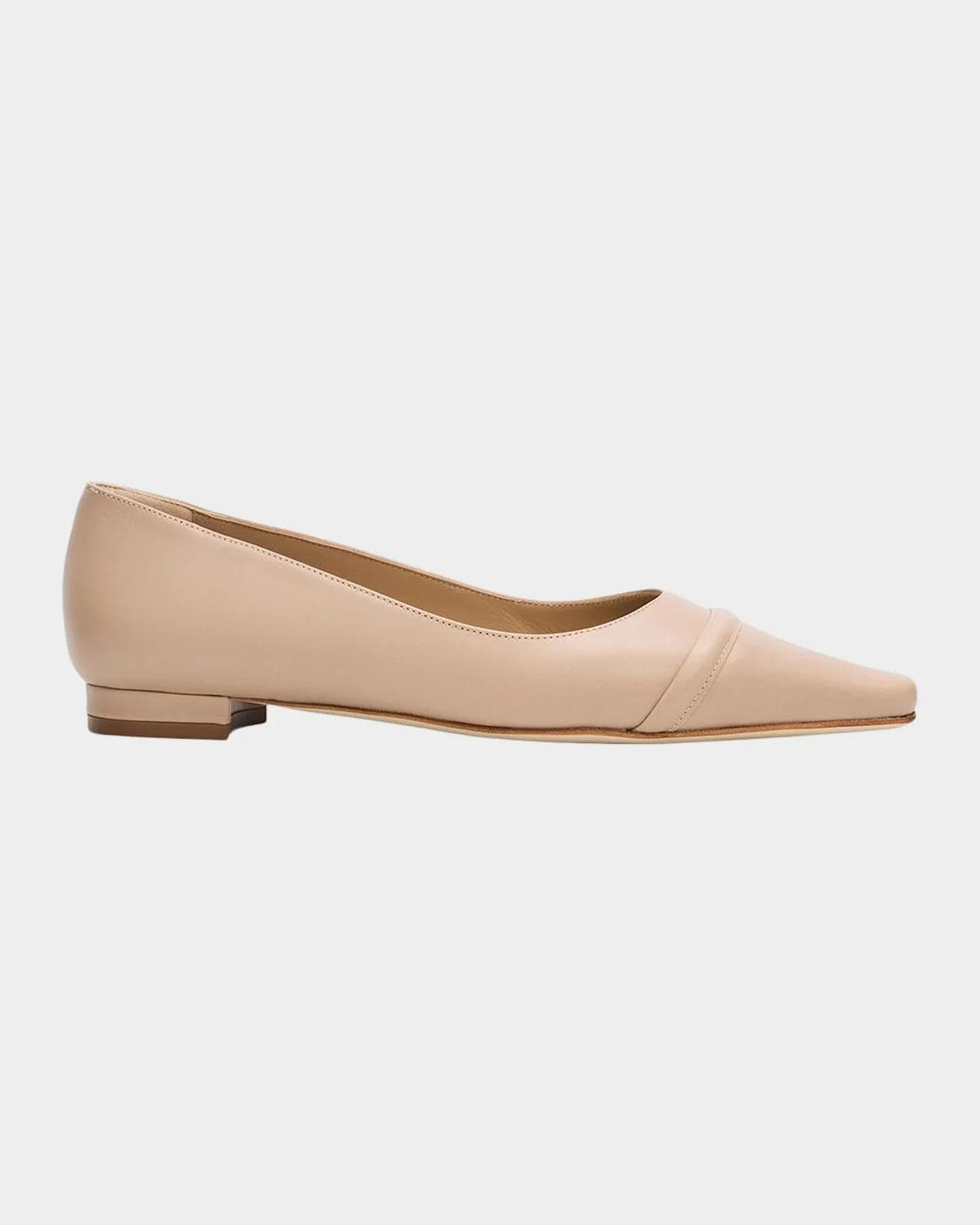 Manolo Blahnik Cotinu Leather Ballerina Flats · 8.5