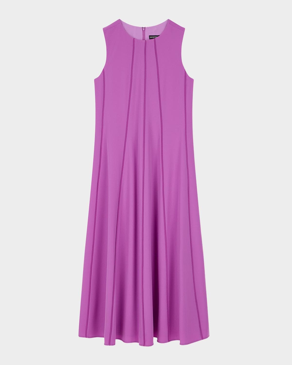 Emporio Armani Sleeveless Midi Dress in Techno Cady
