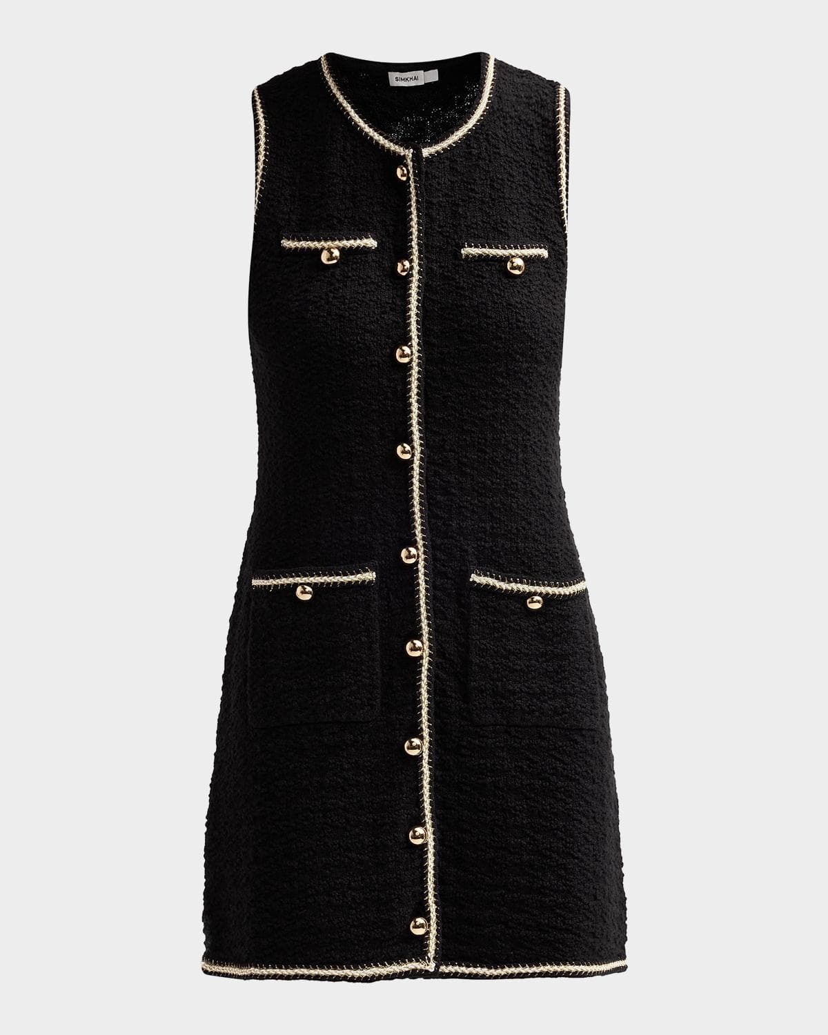SIMKHAI Kerris Rib-Knit Sheath Mini Dress