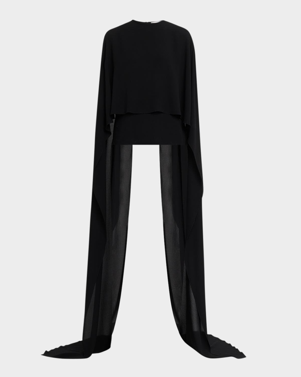 Michael Kors Collection Silk Chiffon Streamer Capelet Blouse