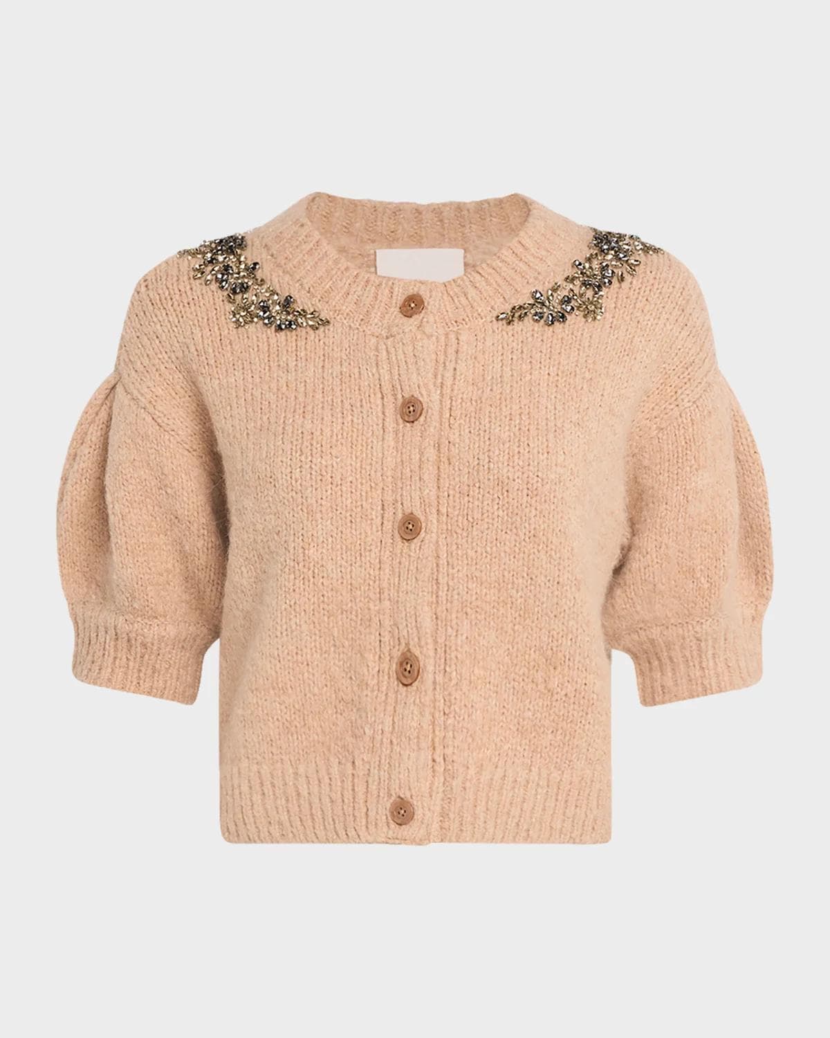 Cinq à Sept Millicent Crystal-Lace Alpaca-Blend Cardigan