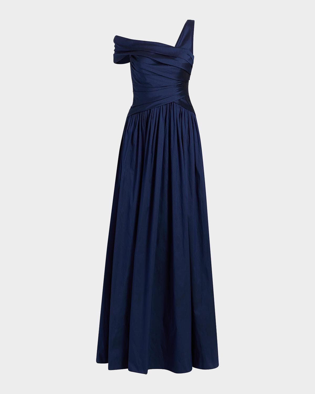 Theia Avery Asymmetric Taffeta Gown
