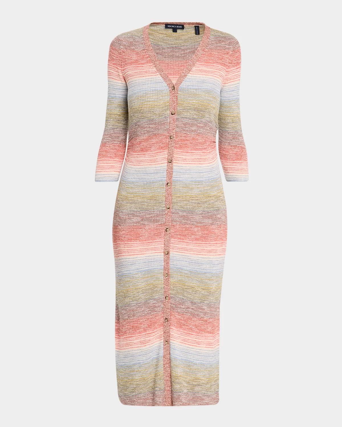 Veronica Beard Tavielle Ribbed Knit Midi Dress