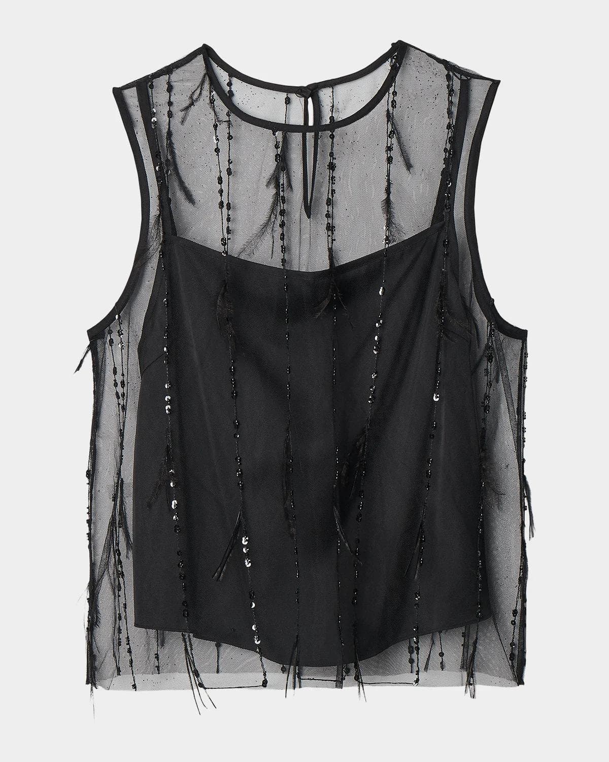 rag & bone Geena Sheer Embellished Tank