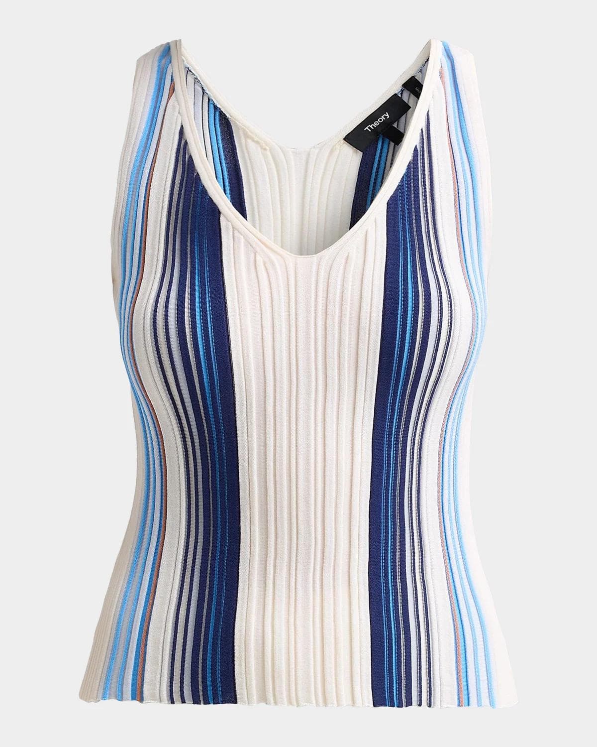 Theory Textured Stripe Scoopneck Tank