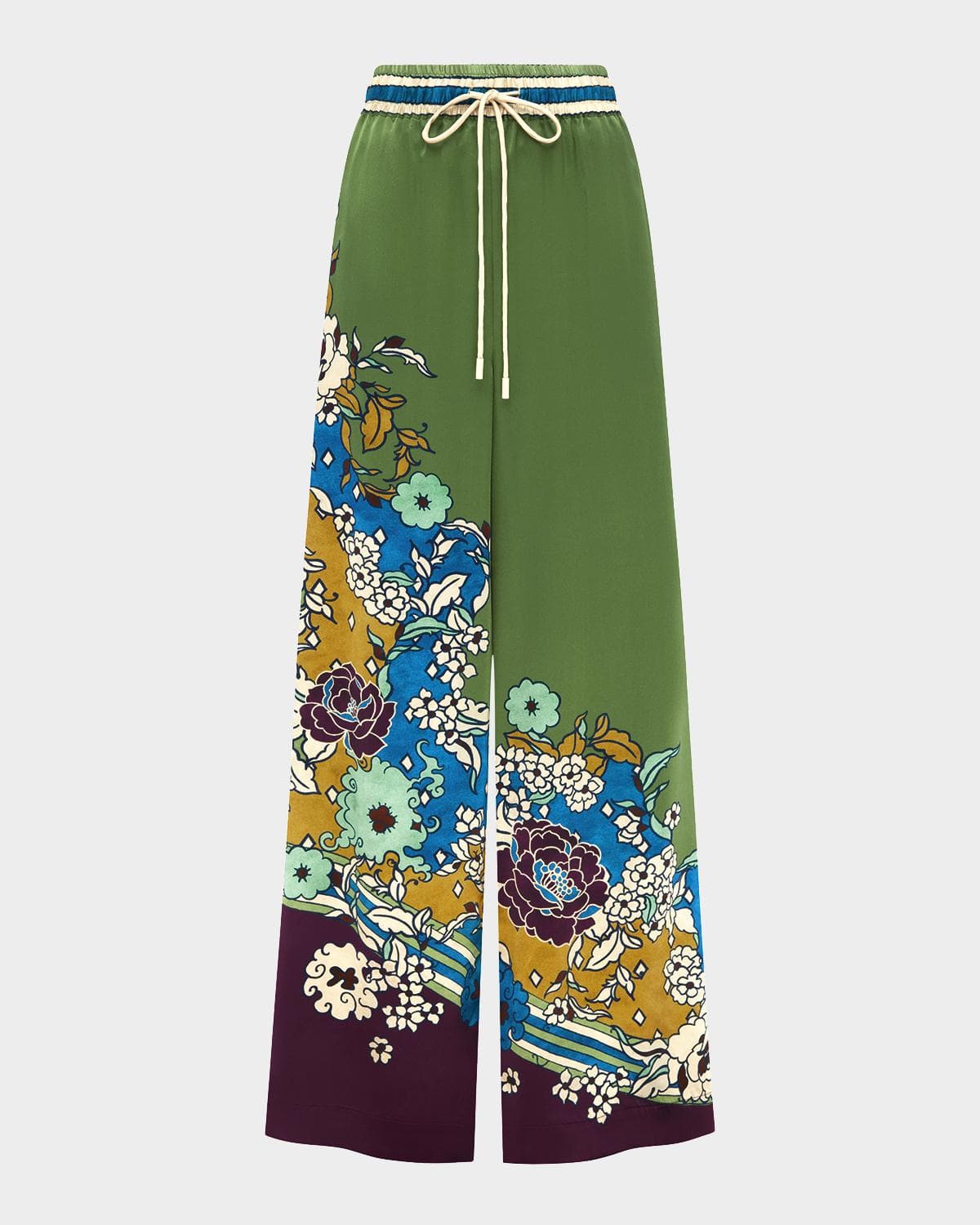 ALÉMAIS Nanci Silk Wide-Leg Pants