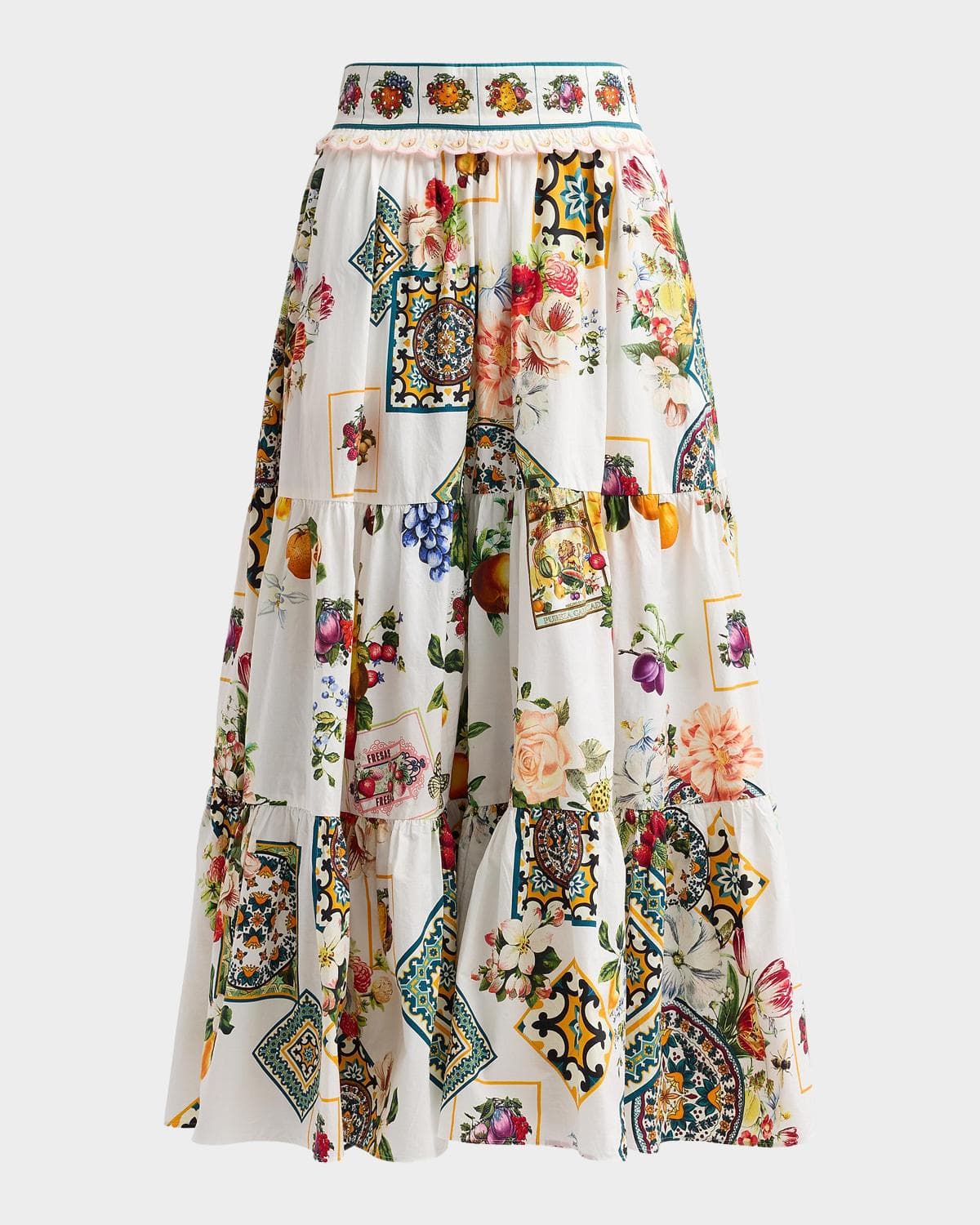 Camilla Magic Of The Mercado Cotton Midi Skirt