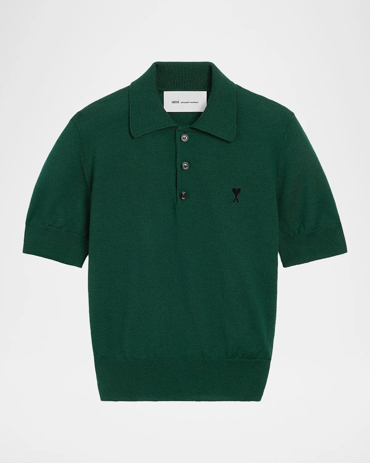 Ami Paris Ami De Coeur Wool Polo Top