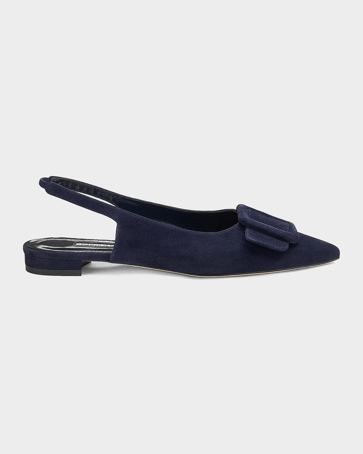 Manolo Blahnik Maylura Suede Slingback Flats