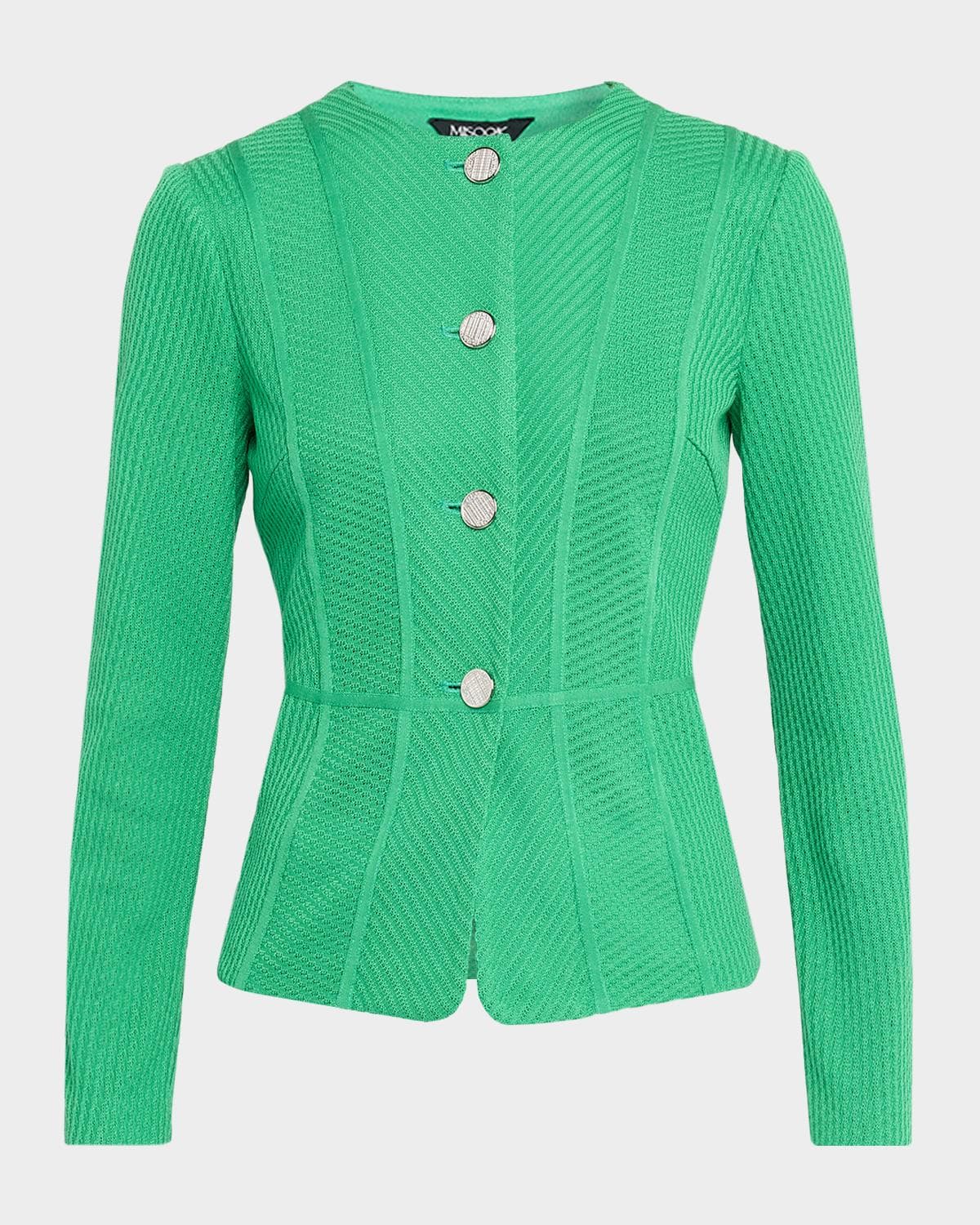 Misook Ribbed Single-Breasted Jacket · XX-LARGE