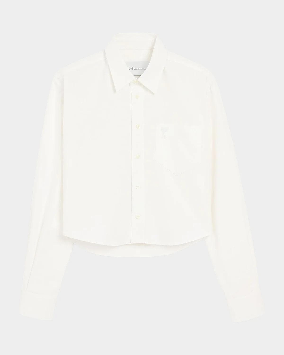 Ami Paris Embossed Ami De Coeur Cotton Shirt