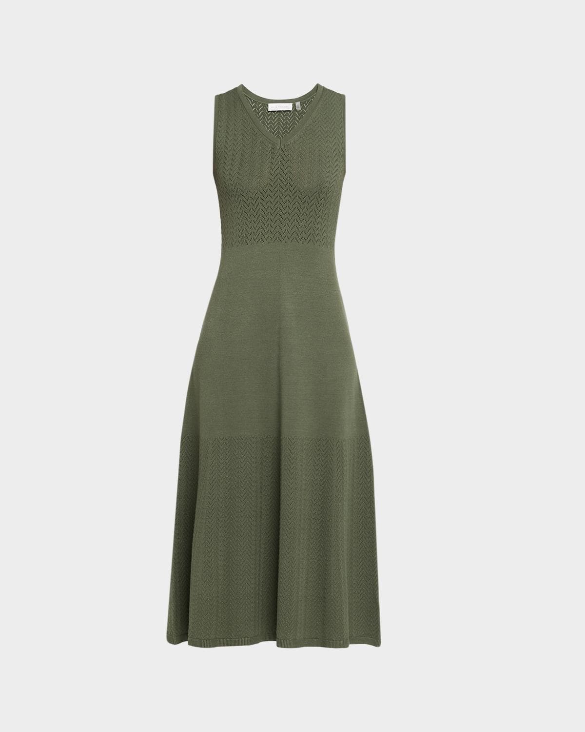 Elie Tahari The Elena Pointelle-Knit Midi Sweater Dress