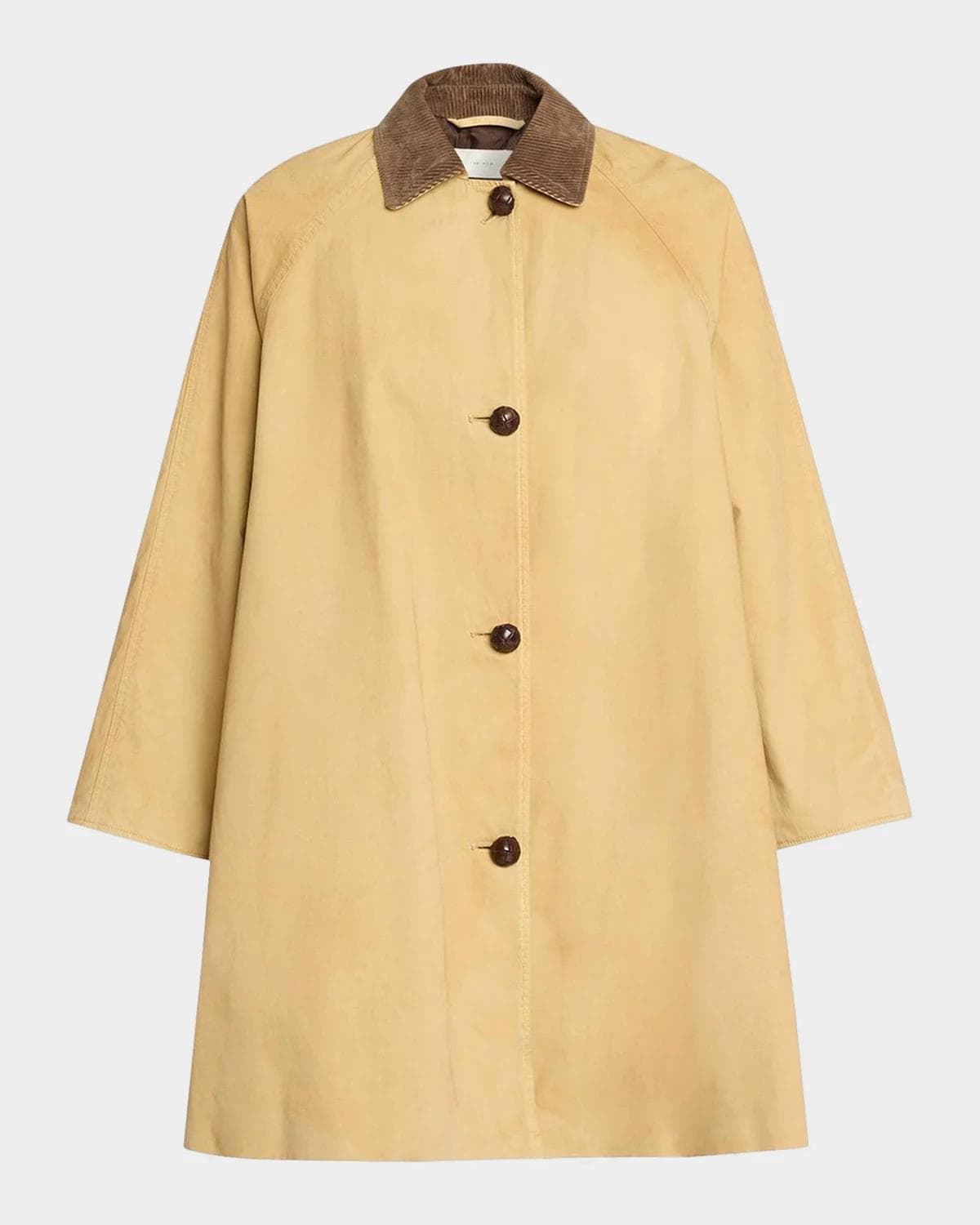 The Row Ina Corduroy Collar Single-Breasted Car Coat