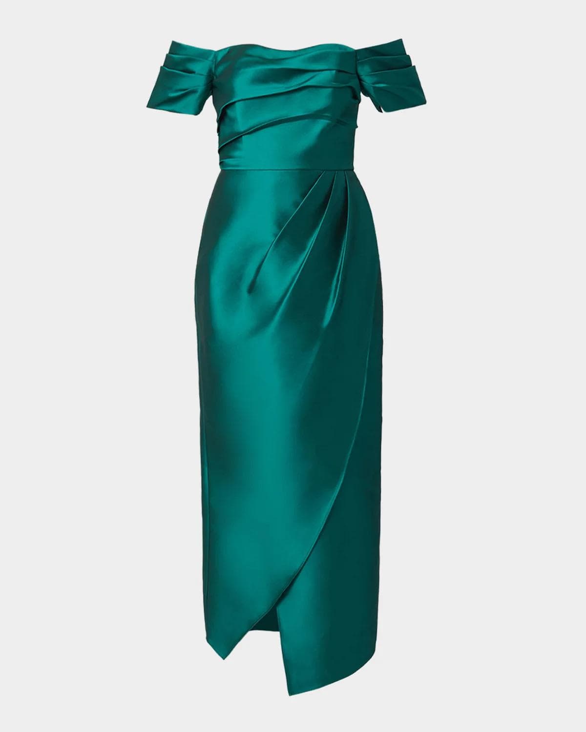 Shoshanna Crowley Satin Off-the-Shoulder Cocktail Dress