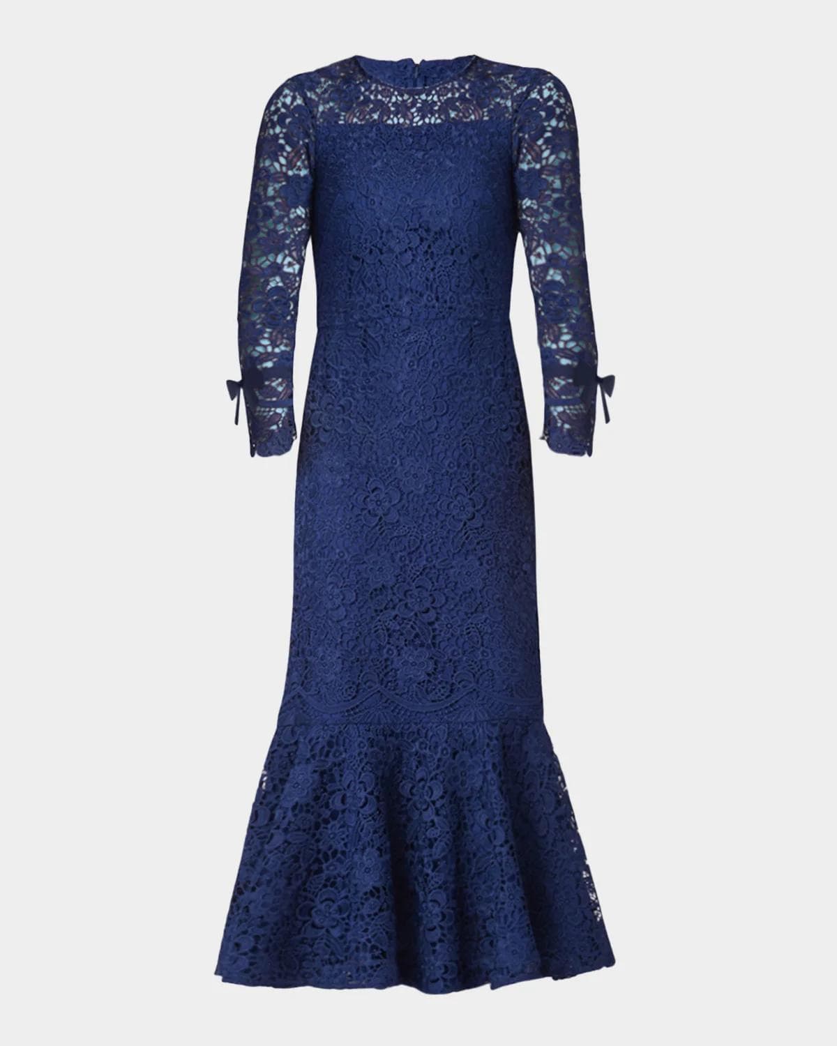 Shoshanna Suzanne Floral Lace Mermaid Midi Dress
