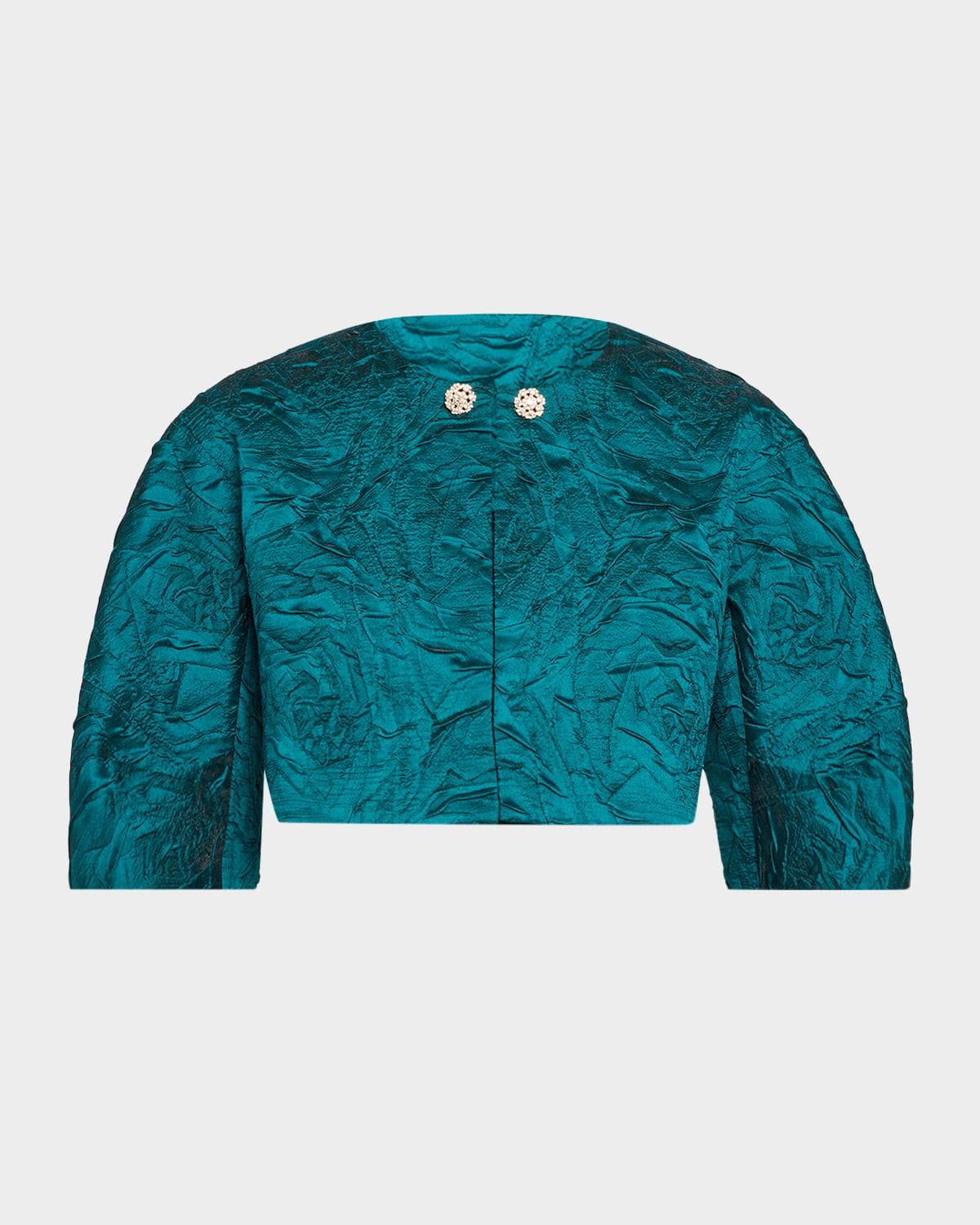 Rickie Freeman for Teri Jon Jacquard Embossed Cropped Bolero Jacket