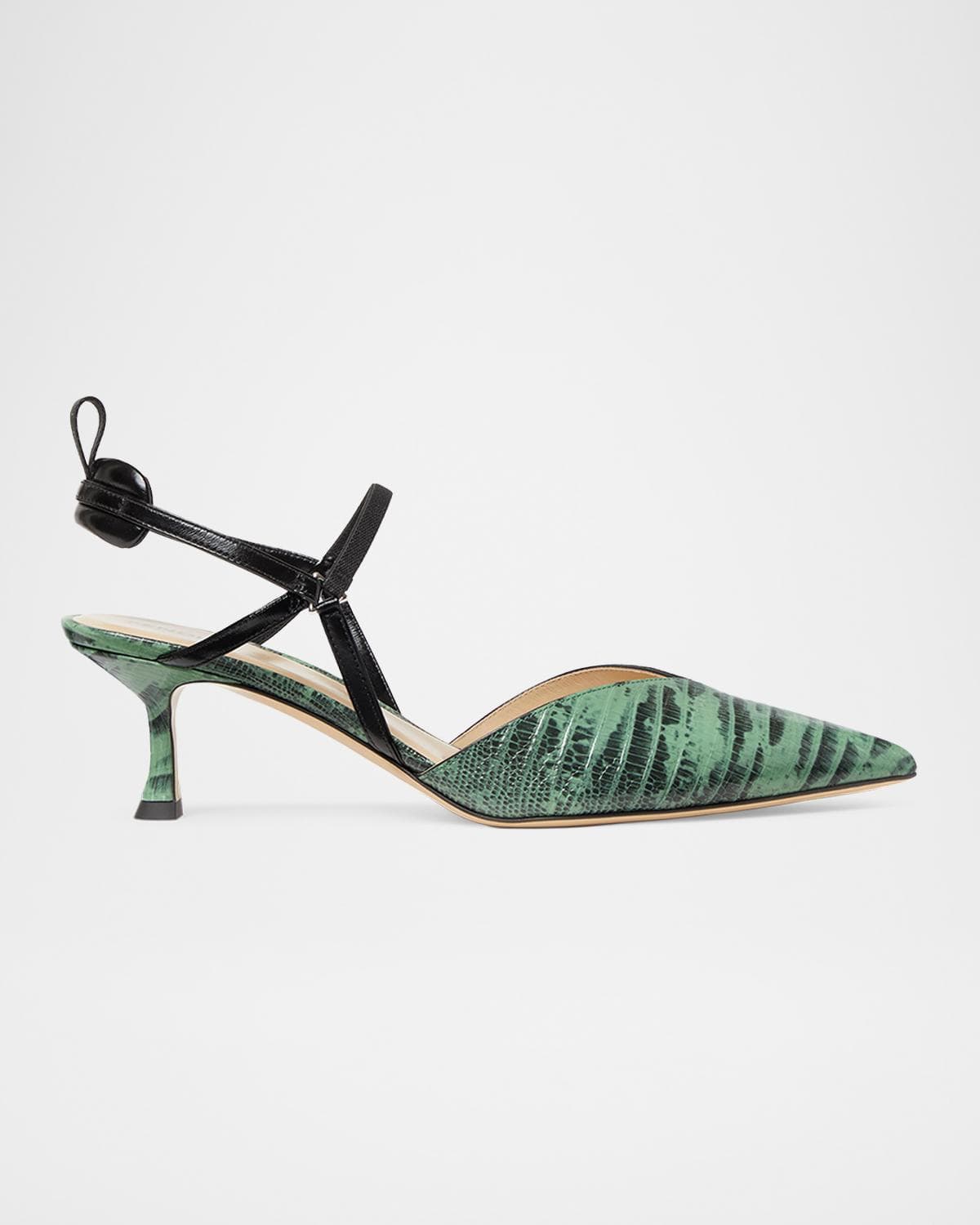 Fendi Very Colibri 55MM Snake-Embossed Slingback Pumps