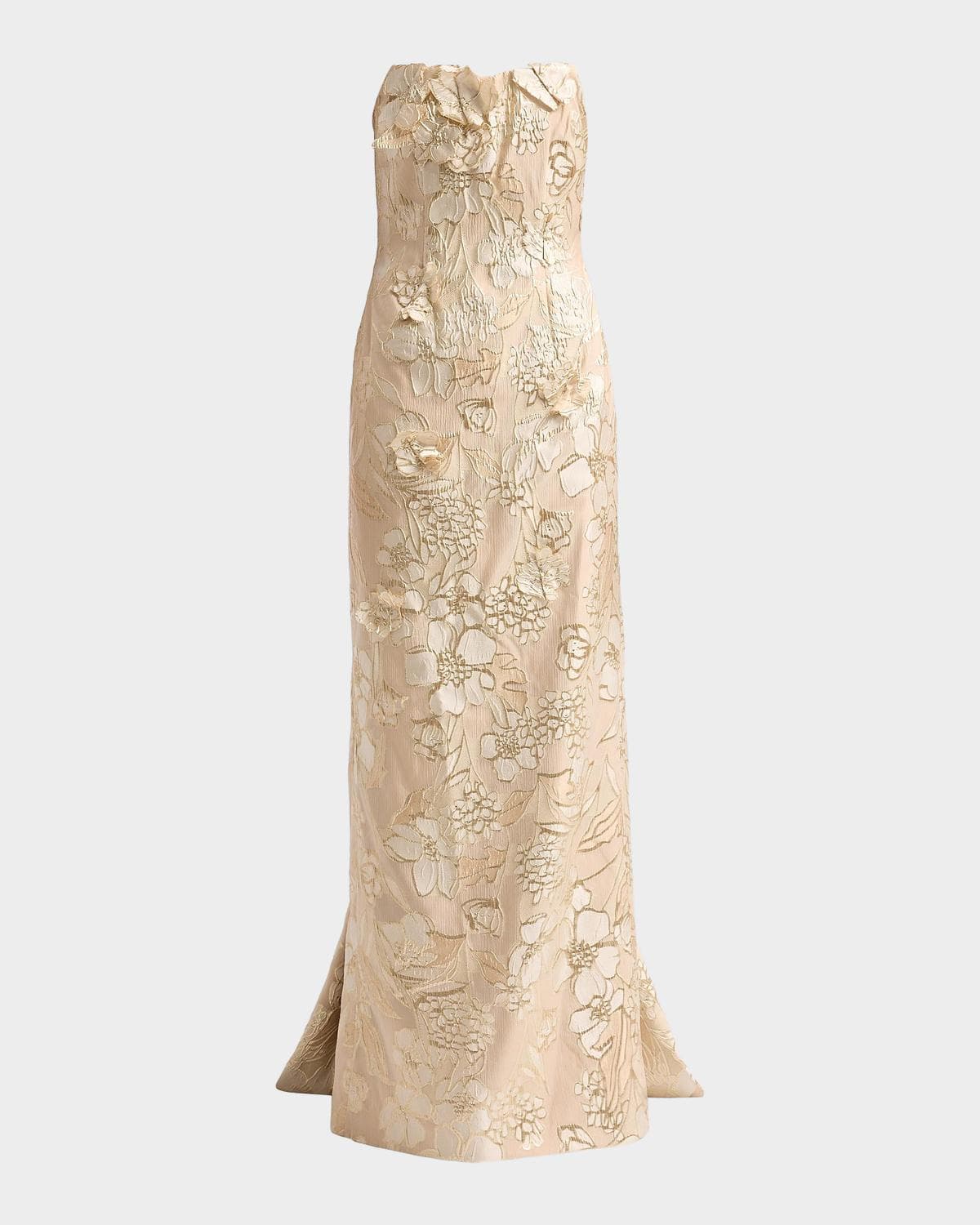 Rene Ruiz Collection Floral Jacquard Train Column Gown