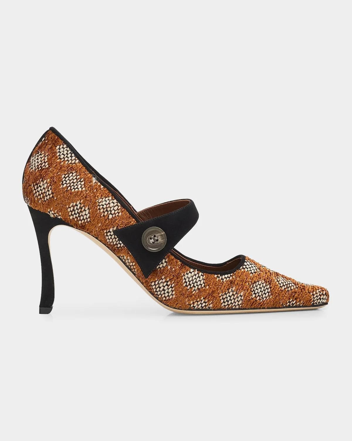 Manolo Blahnik Petronia Geometric Mary Jane Pumps