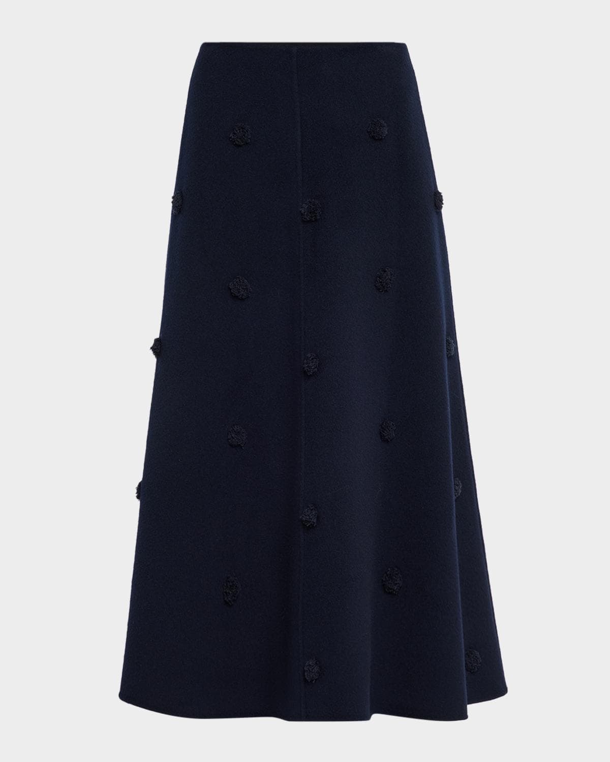 Lafayette 148 New York Embellished Fringed Dot Flare Midi Skirt