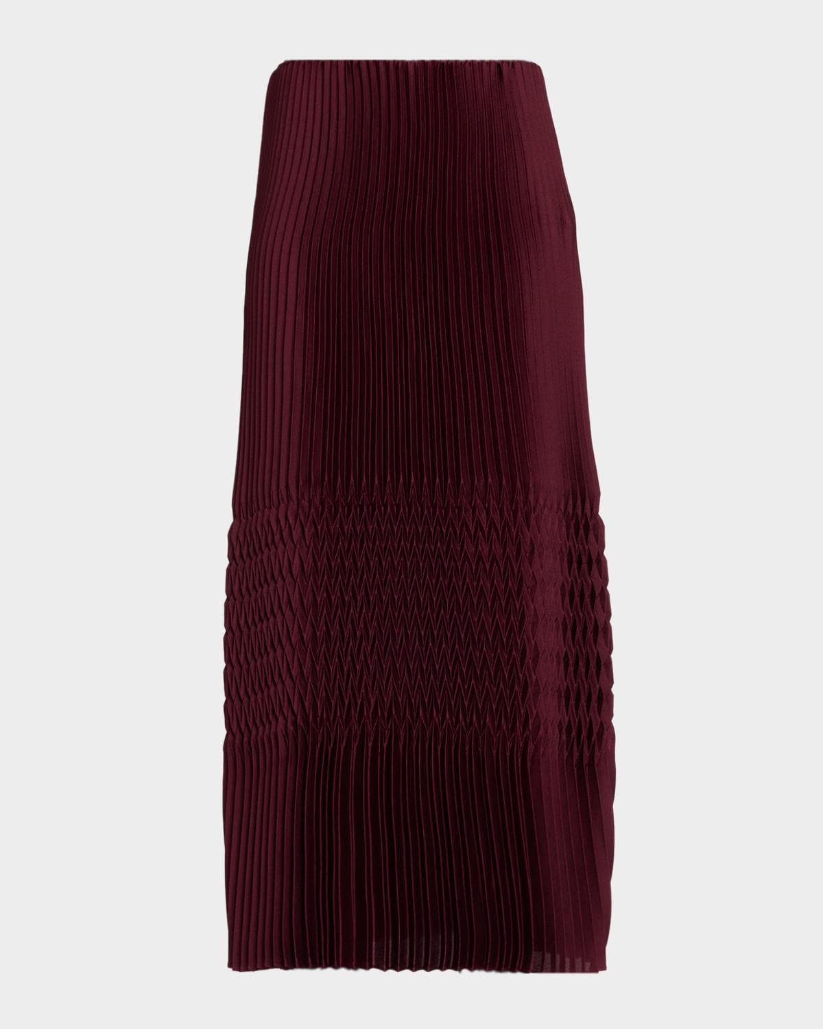 Lafayette 148 New York Straight Plisse Satin Midi Skirt