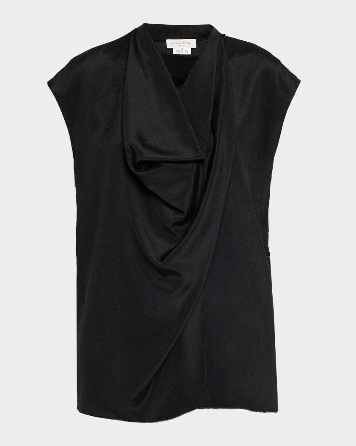Lafayette 148 New York Cap-Sleeve Cowl-Neck Blouse