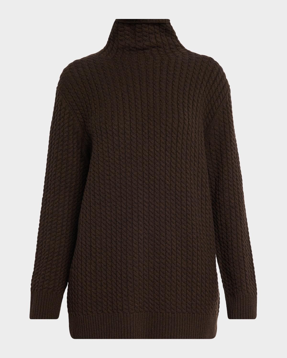 Lafayette 148 New York Cable-Knit Cashmere Turtleneck Sweater