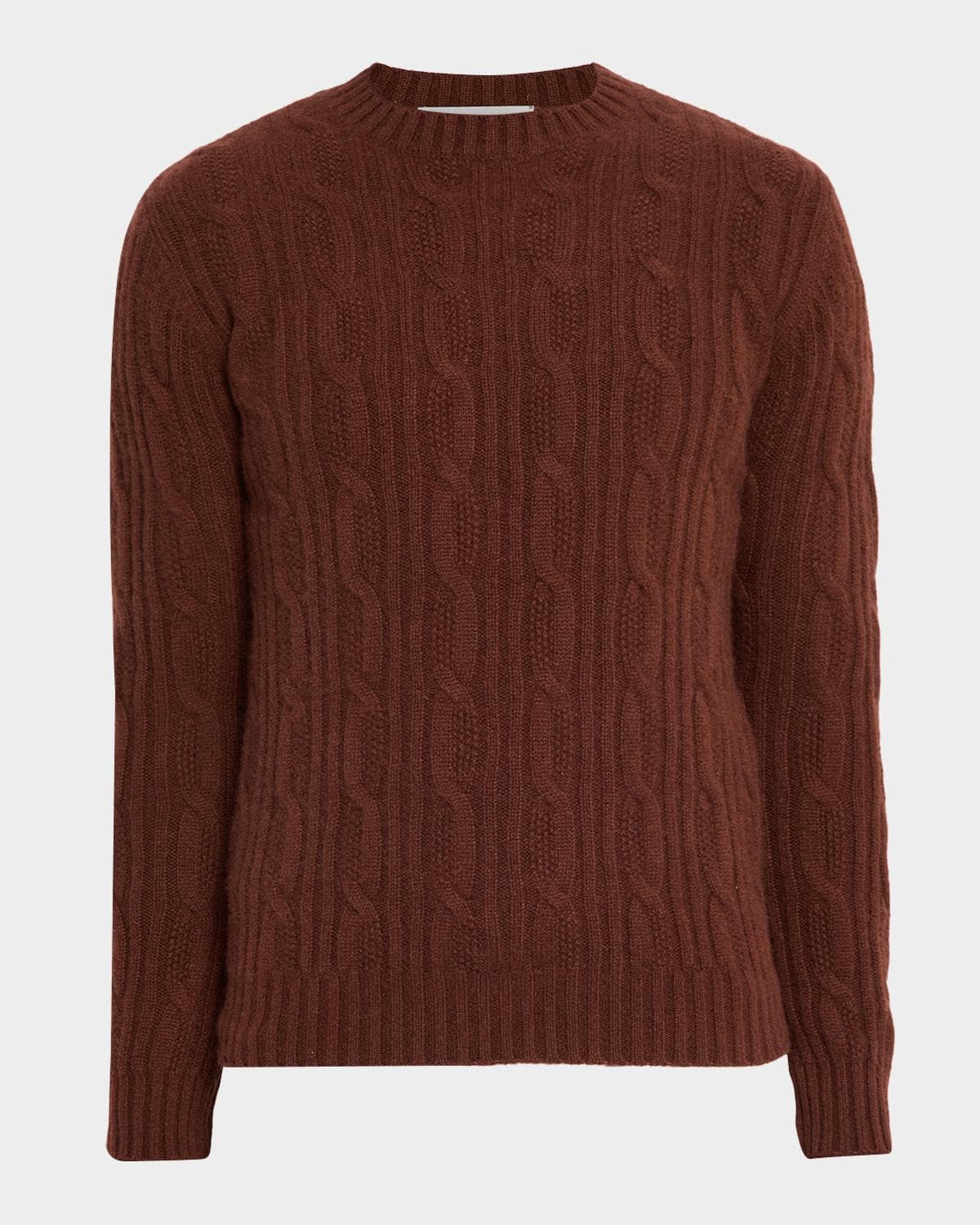 Neiman Marcus Cashmere Collection Men's Cashmere Cable Knit Crewneck Sweater