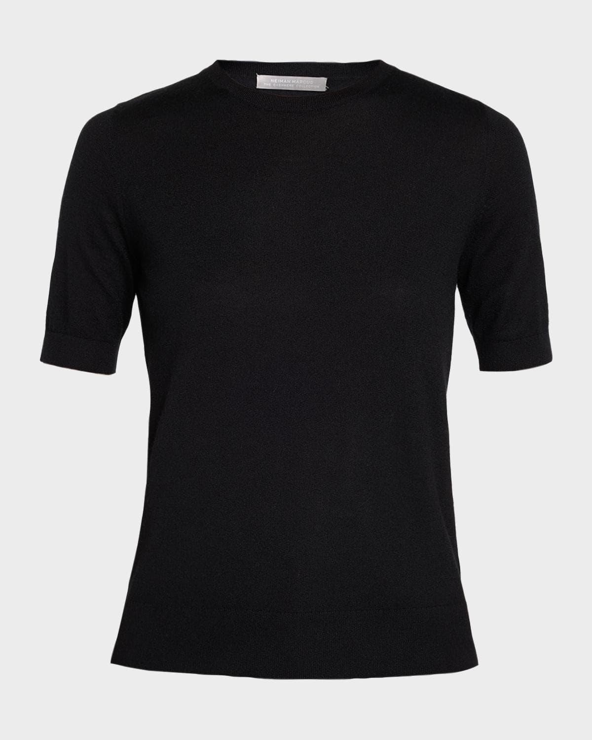 Neiman Marcus Superfine Cashmere Short-Sleeve Sweater
