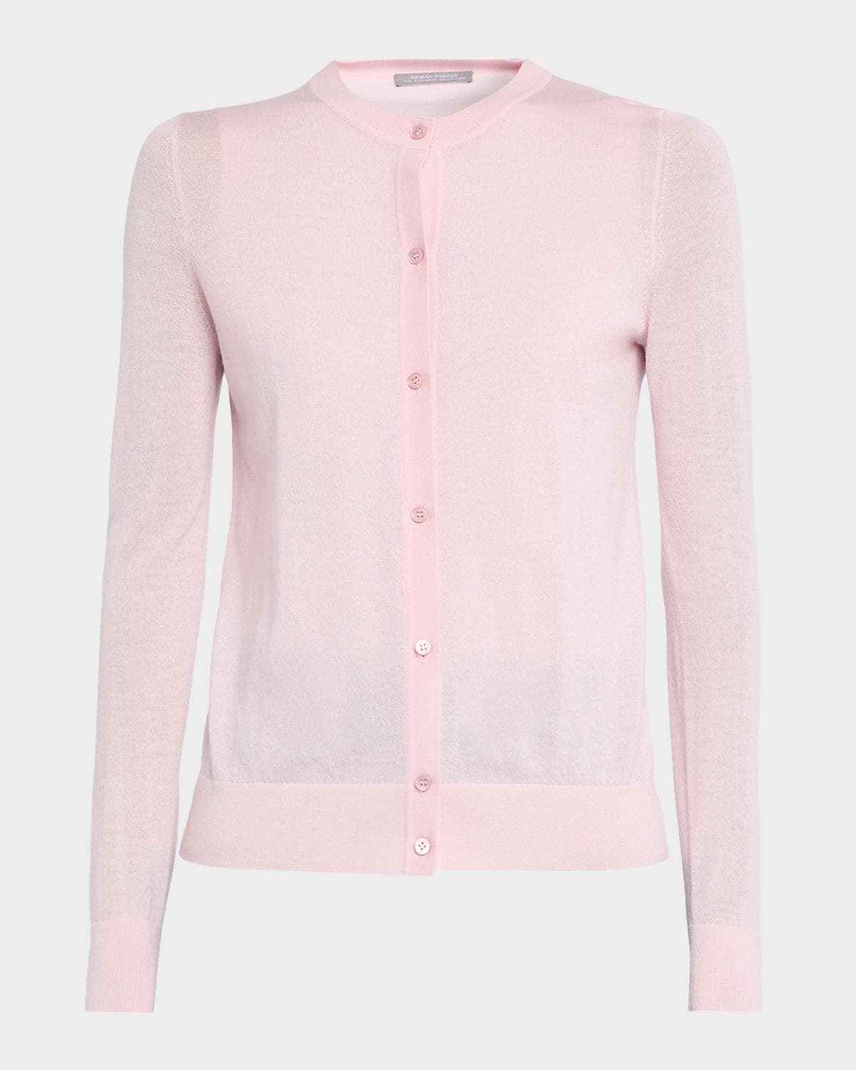 Neiman Marcus Cashmere Collection Superfine Cashmere Crewneck Cardigan