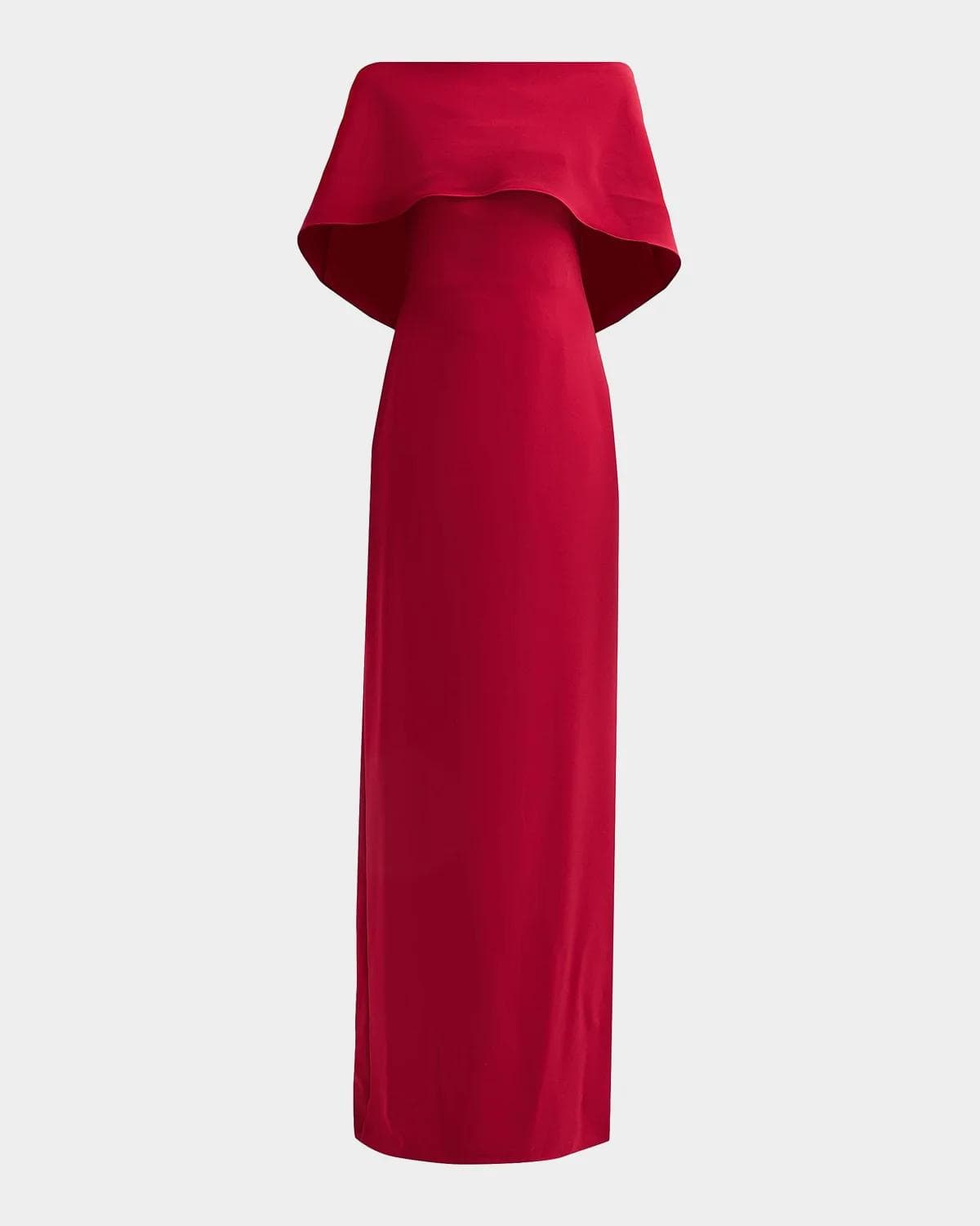 Amsale Stretch Crepe Scarf Column Gown