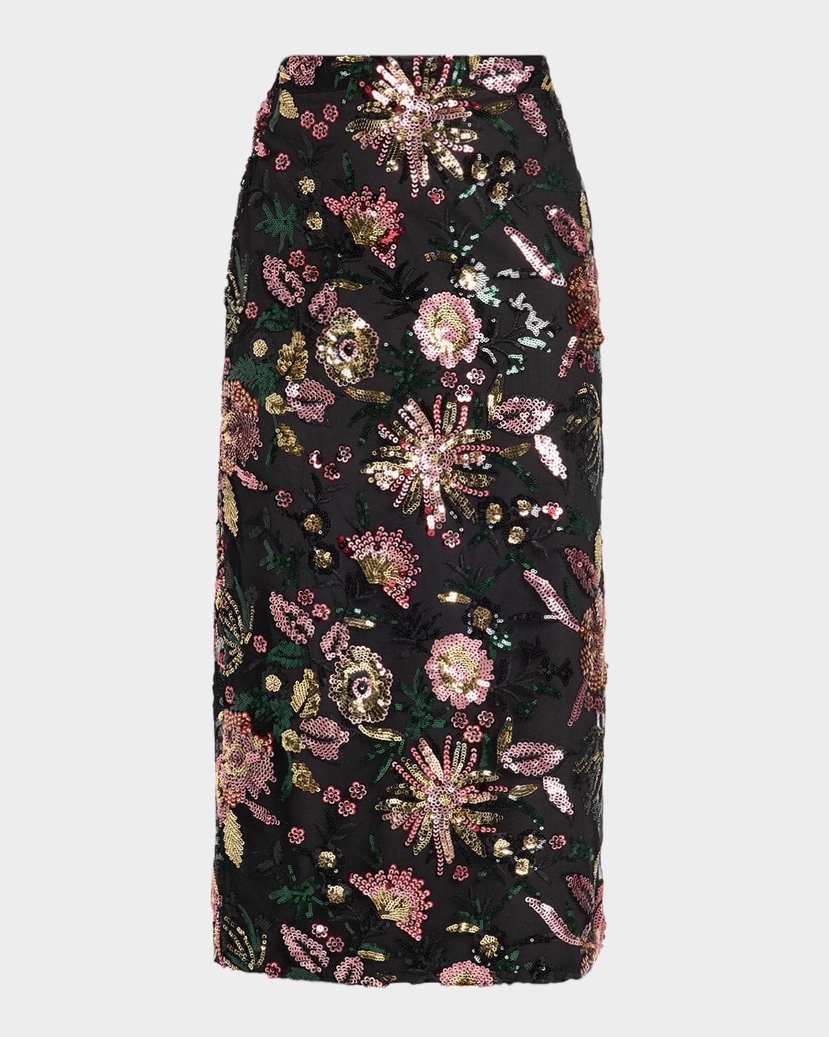 Ramy Brook Timothy Floral Sequined Midi Skirt