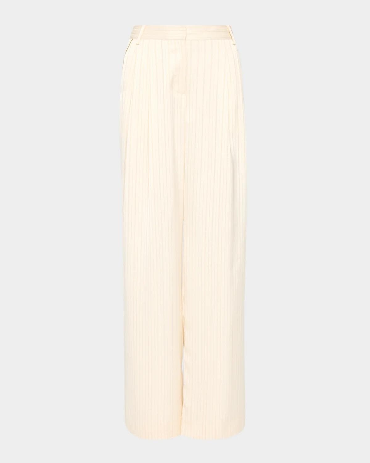 Ramy Brook Jasmine Pinstriped Wide-Leg Trousers