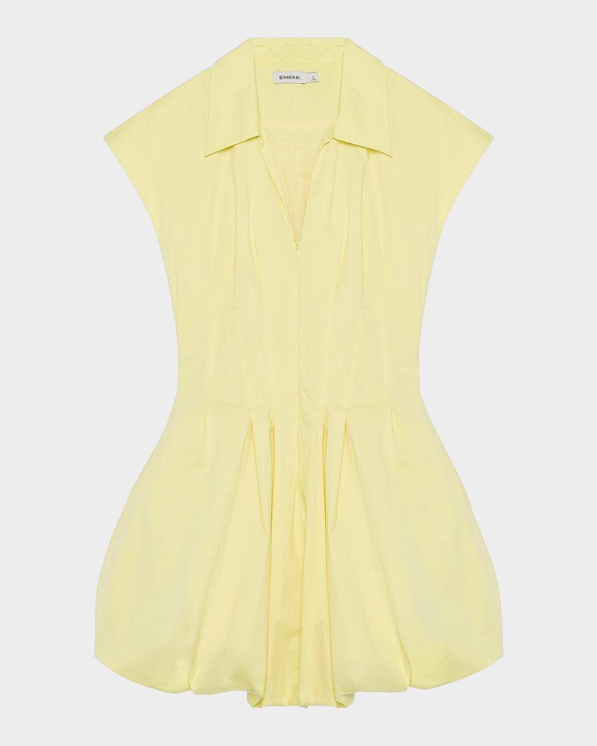 SIMKHAI Lirinne Bubble-Hem Mini Shirtdress
