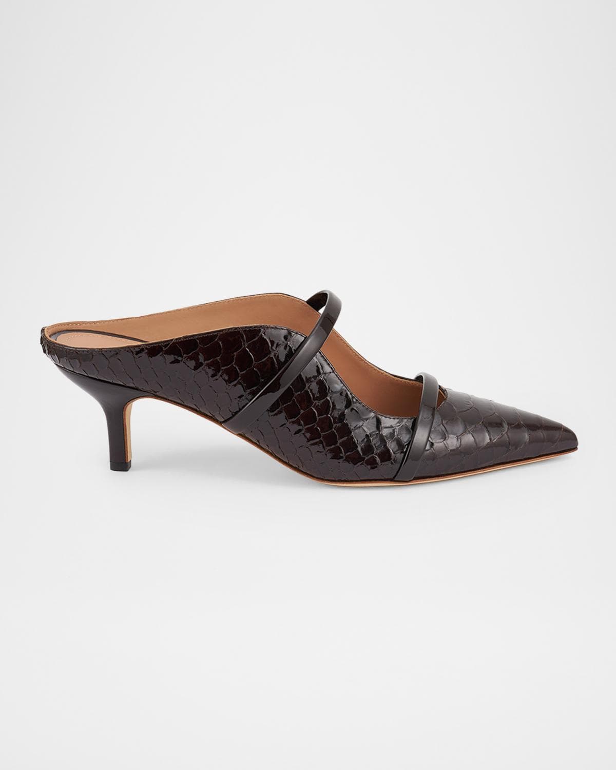 Malone Souliers 45mm Maureen Croc-Embossed Leather Mules