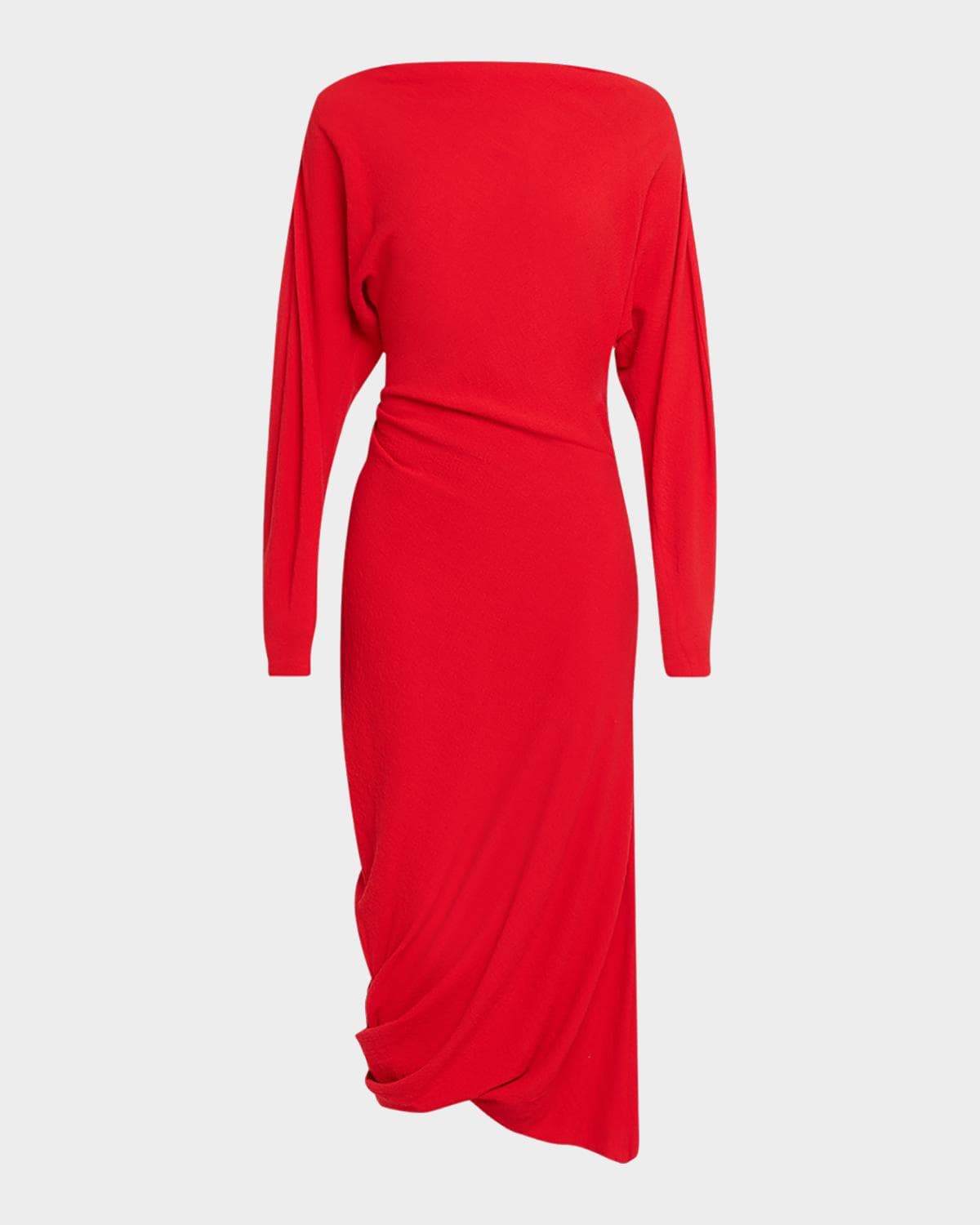 A.L.C. Sandra Gathered Boat-Neck Midi Dress