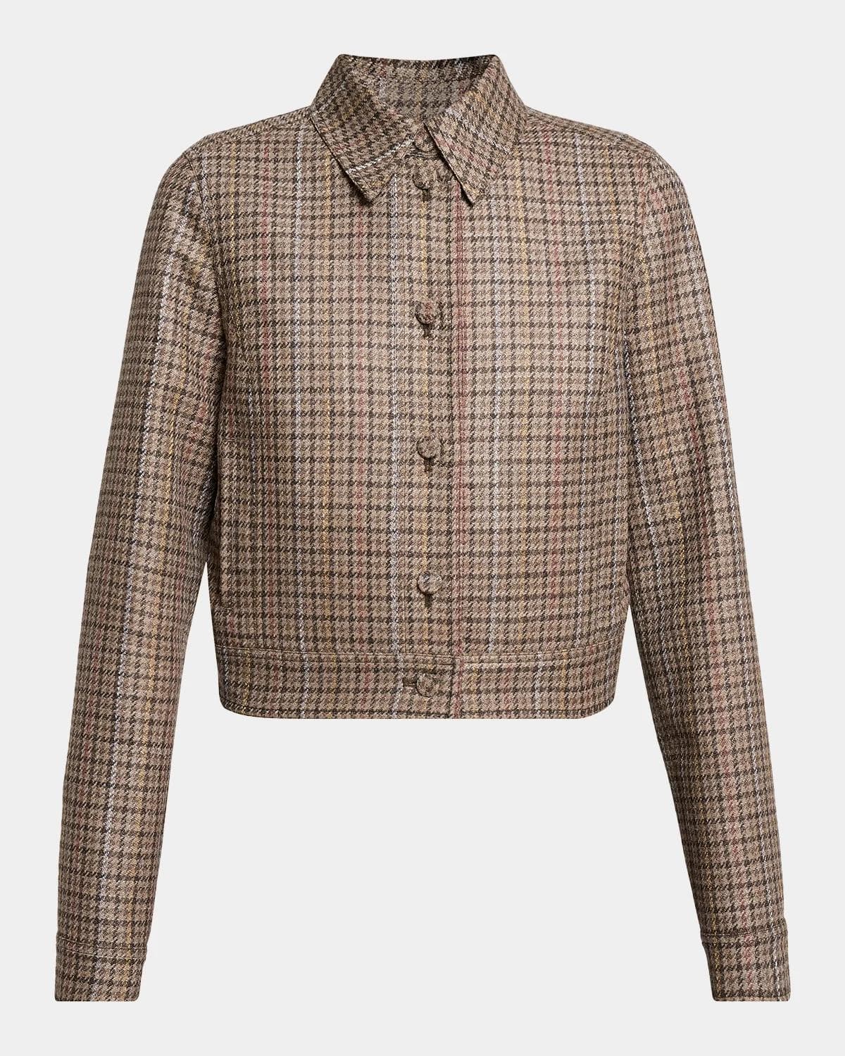 Gabriela Hearst Thereza Clubcheck Wool-Silk Single-Breasted Jacket