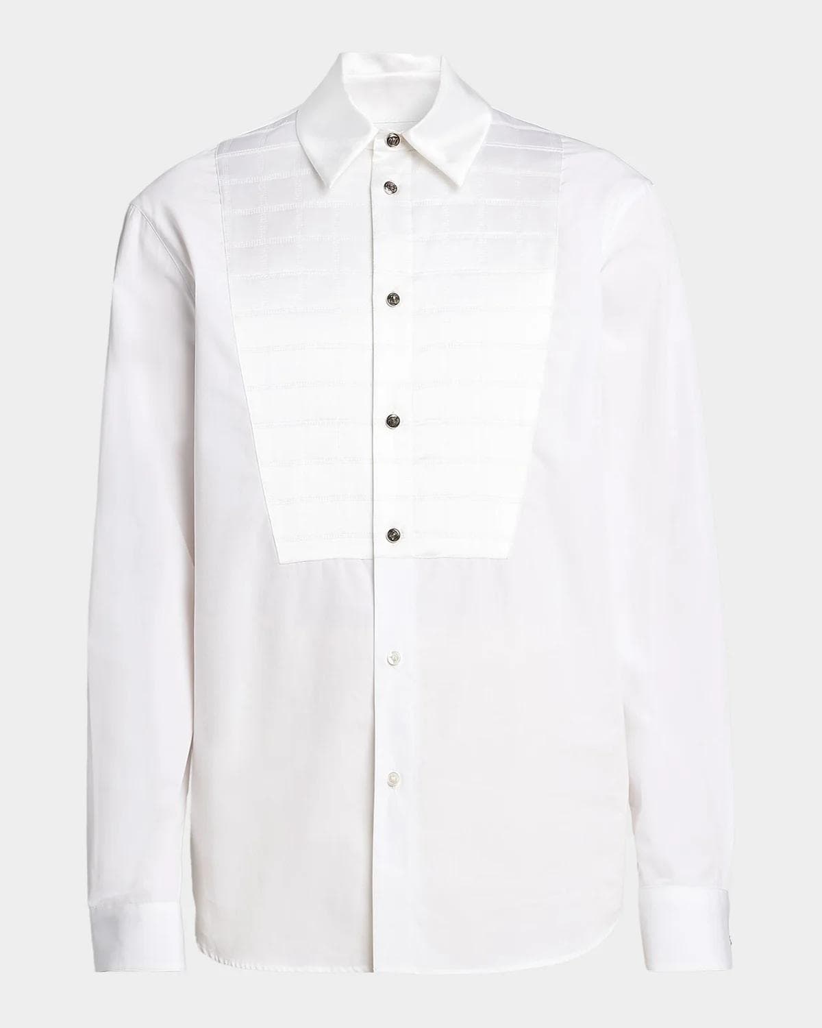 Versace Textured-Bib Cotton Shirt