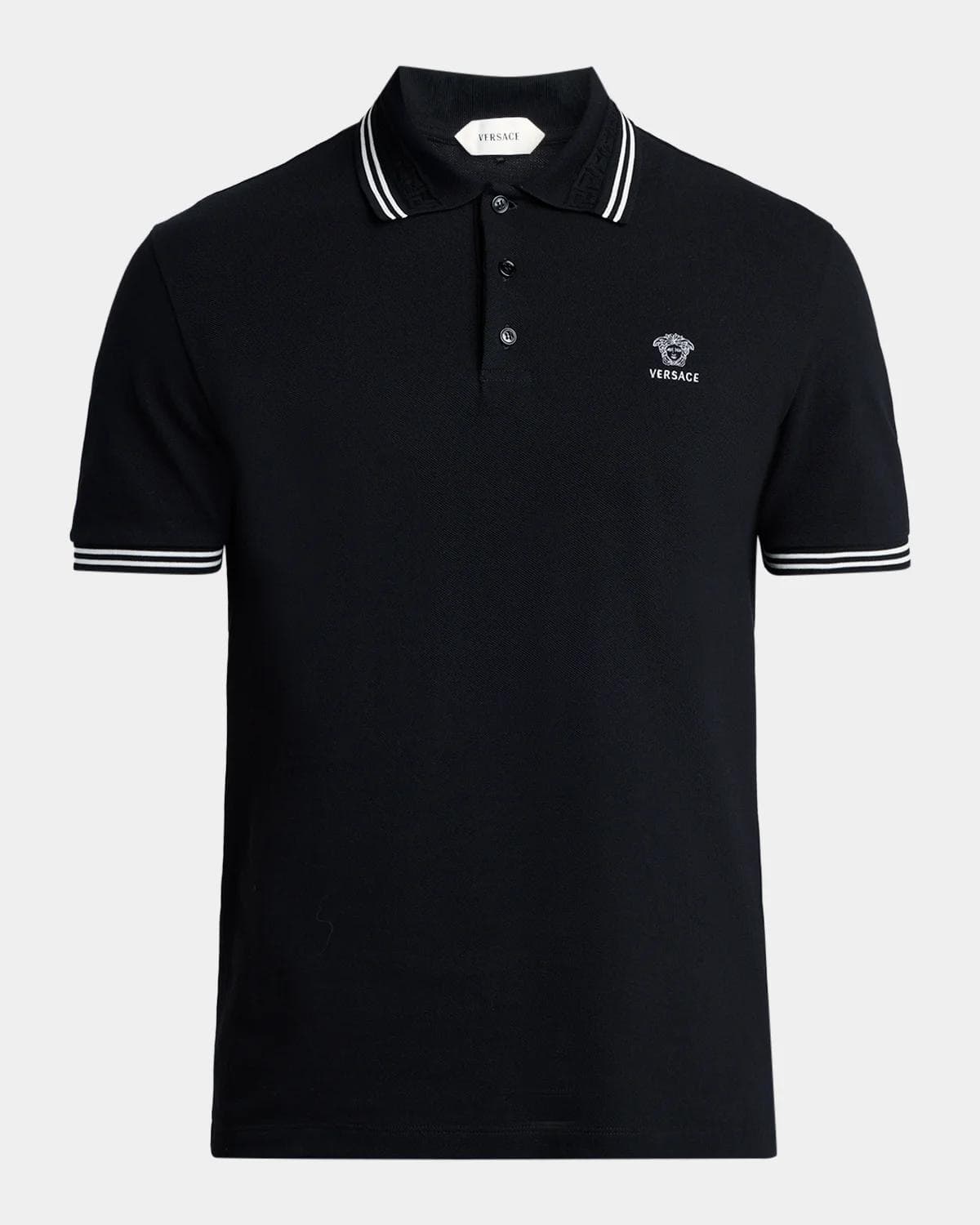 Versace Medusa-Embroidered Cotton Polo Shirt