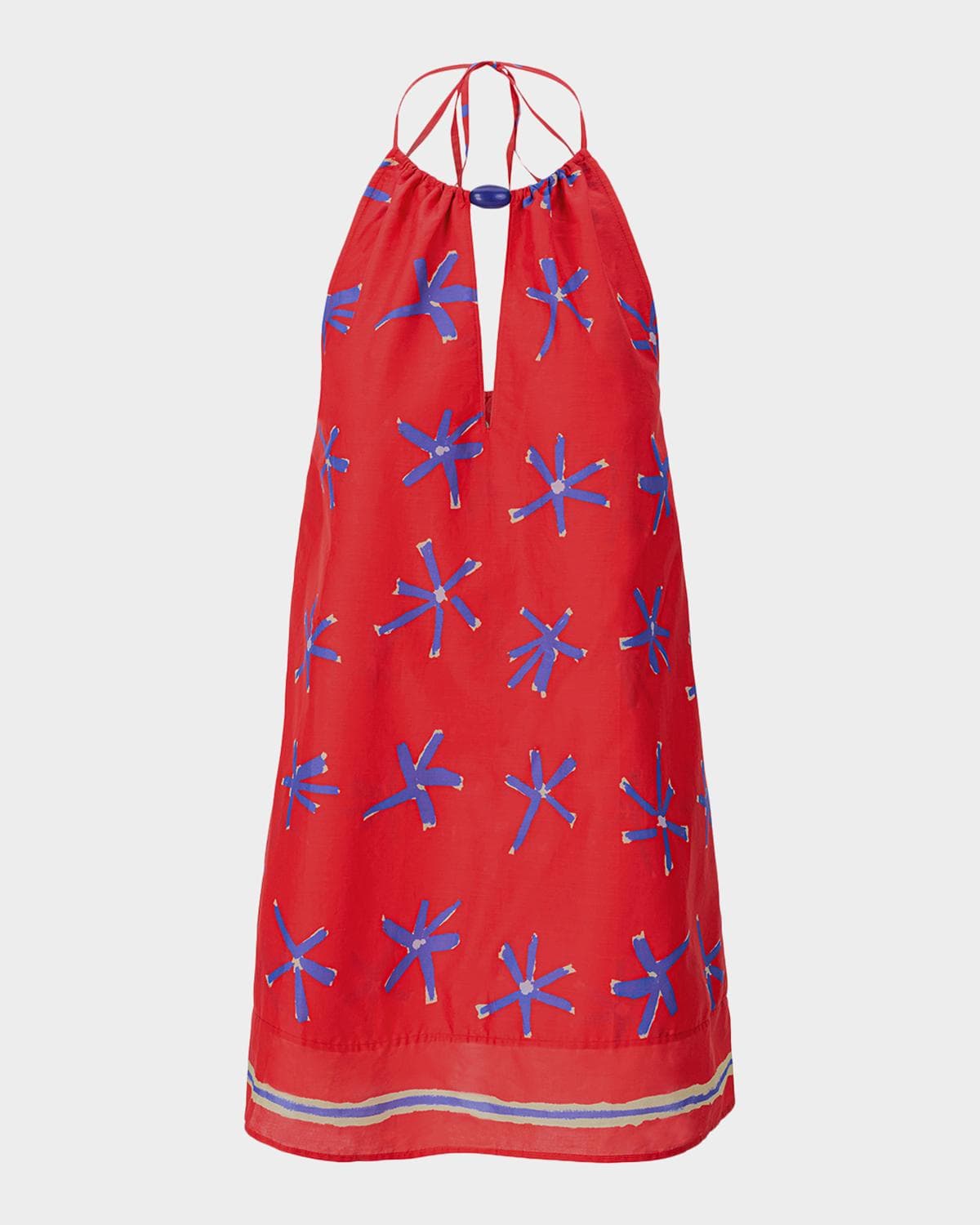 STAUD Dani Linen Mini Dress Coverup