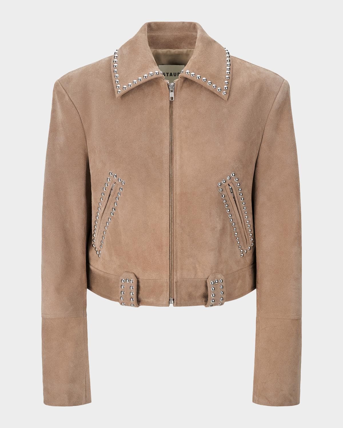STAUD Hugo Studded Suede Jacket