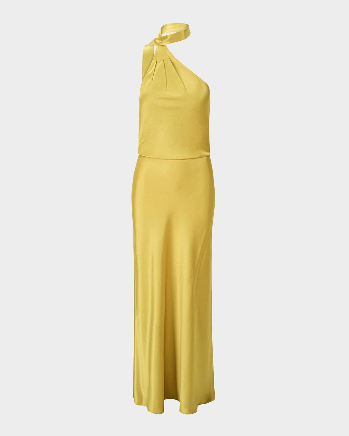 STAUD Estelle Satin Tie-Neck Dress