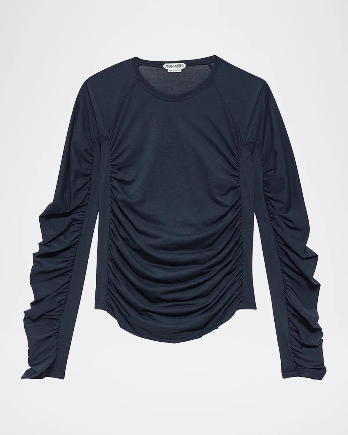 JW Anderson Ruched Cotton-Blend Jersey Top